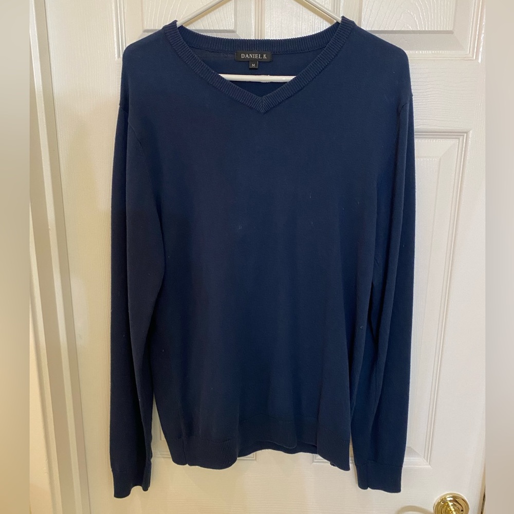 Daniel K navy V neck sweater